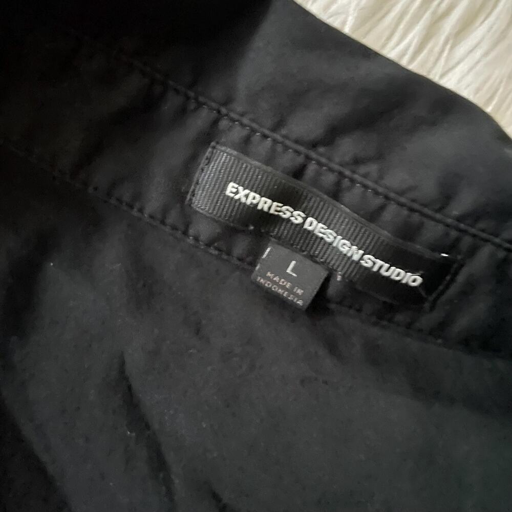 Y2K 2000s vintage black three quarter sleeve express top office siren whimsigoth - Picture 11 of 13